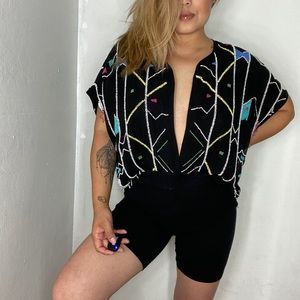 Vintage Beaded short sleeve Top